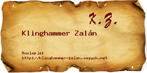 Klinghammer Zalán névjegykártya